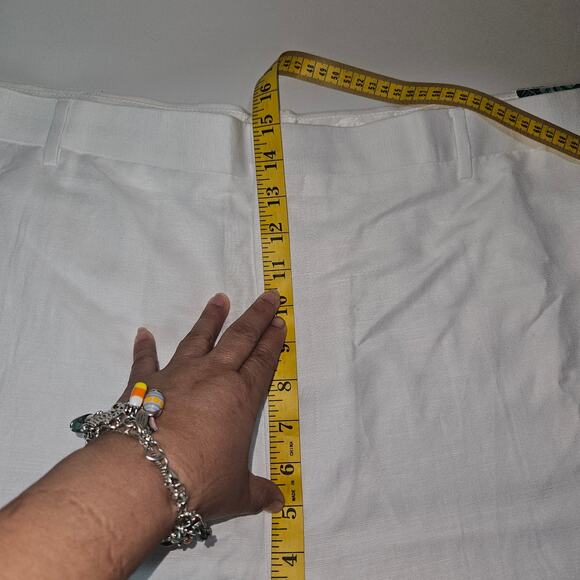 Cubavera Linen Blend Pants Men's 54x30 White NWT Big & Tall Flat Front Resort - Picture 7 of 9